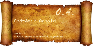 Ondrásik Arnold névjegykártya